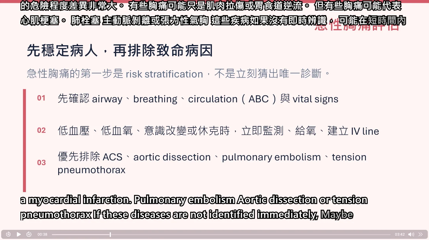 急性胸痛病人臨床評估